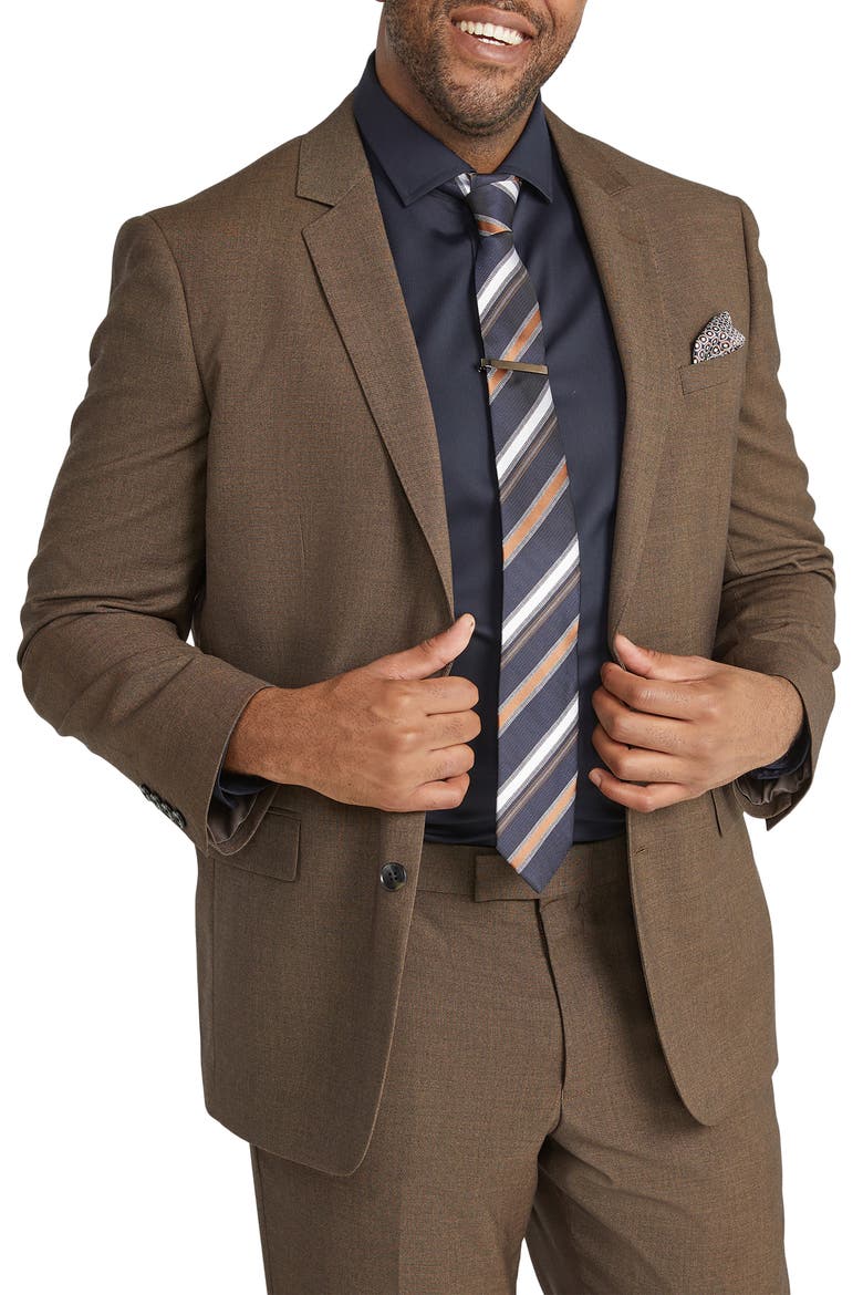 Austin Stretch Mélange Suit Jacket , Main, color, BROWN
