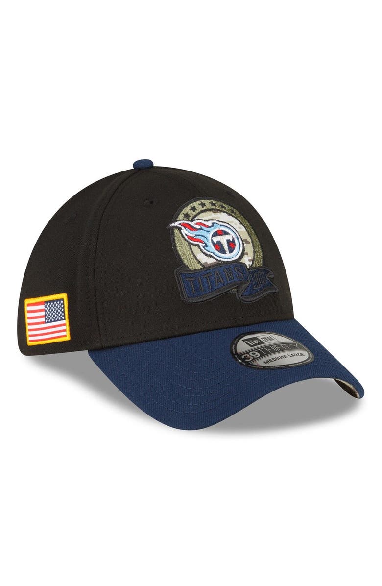 New Era Men's New Era Black/Navy Tennessee Titans 2022 Salute To Service 39THIRTY Flex Hat, Main, color,