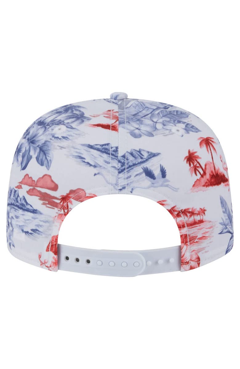 New Era Men's New Era White Chicago Cubs Printed Island Golfer Snapback Hat, Alternate, color, White