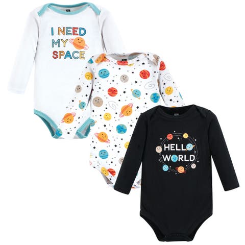 Essential Long-Sleeve Cotton Bodysuit Triple Set