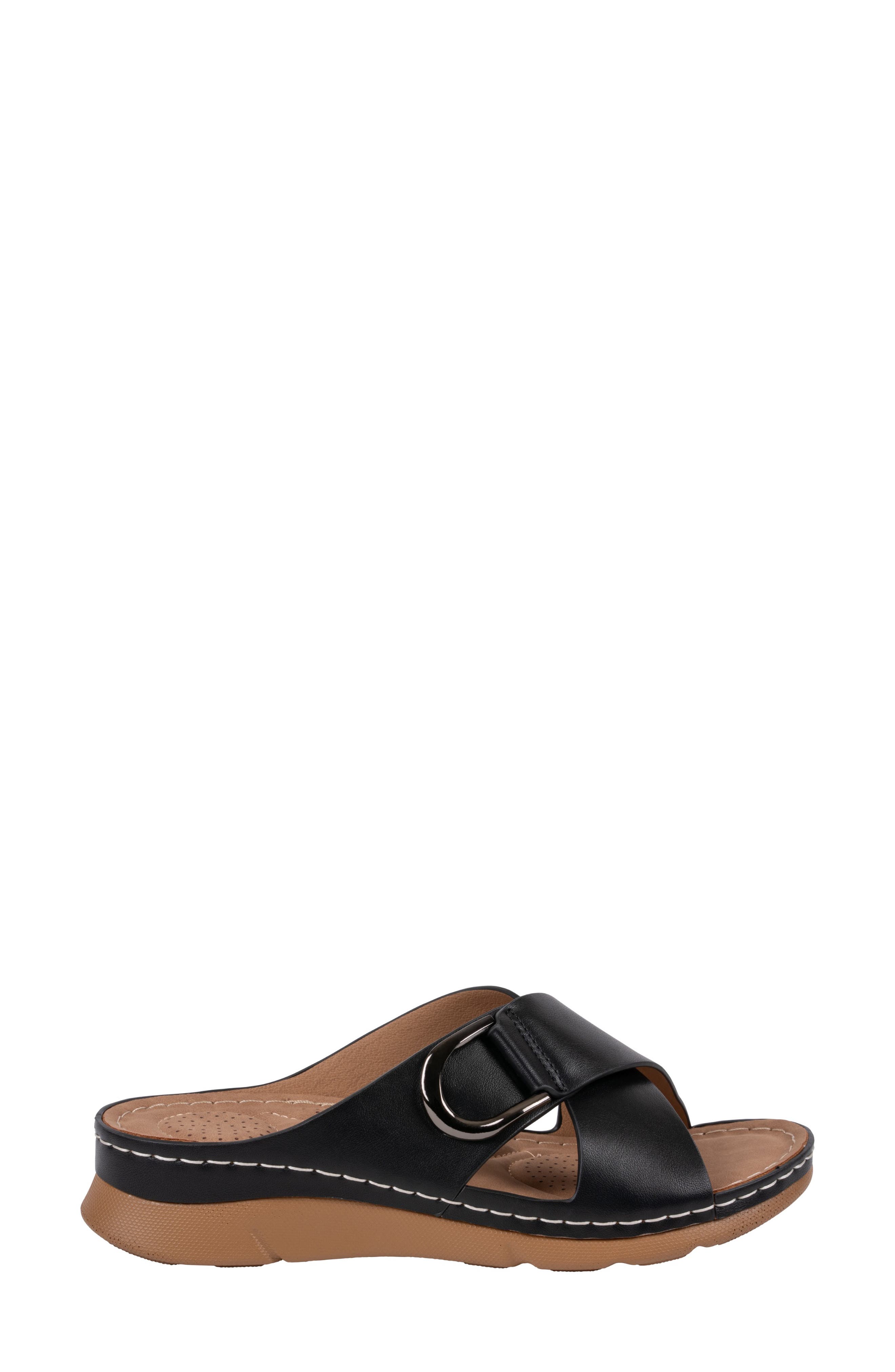 GOOD CHOICE NEW YORK Eanna Wedge Sandal, Alternate, color, Black
