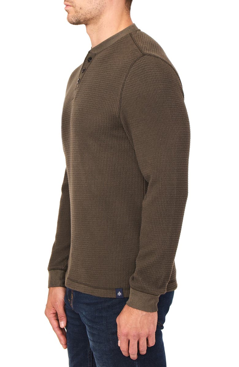 Rainforest The Fireside Waffle Knit Henley, Alternate, color, Olive