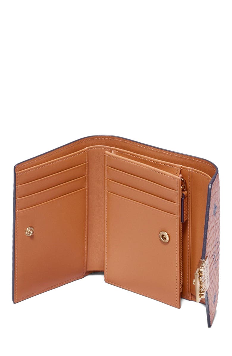MCM Tracy Trifold Wallet in Visetos, Alternate, color, Cognac