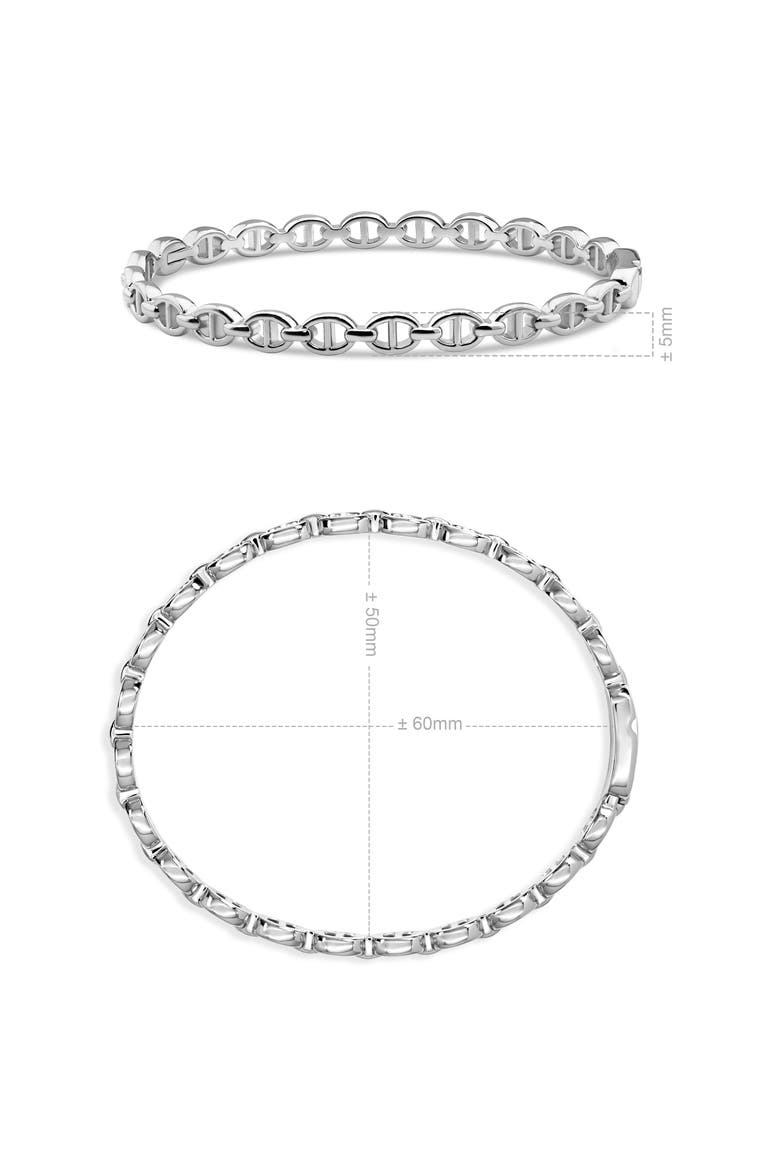 Mariner Anchor Bangle Bracelet in Rhodium Plated Sterling Silver, Alternate, color, Silver