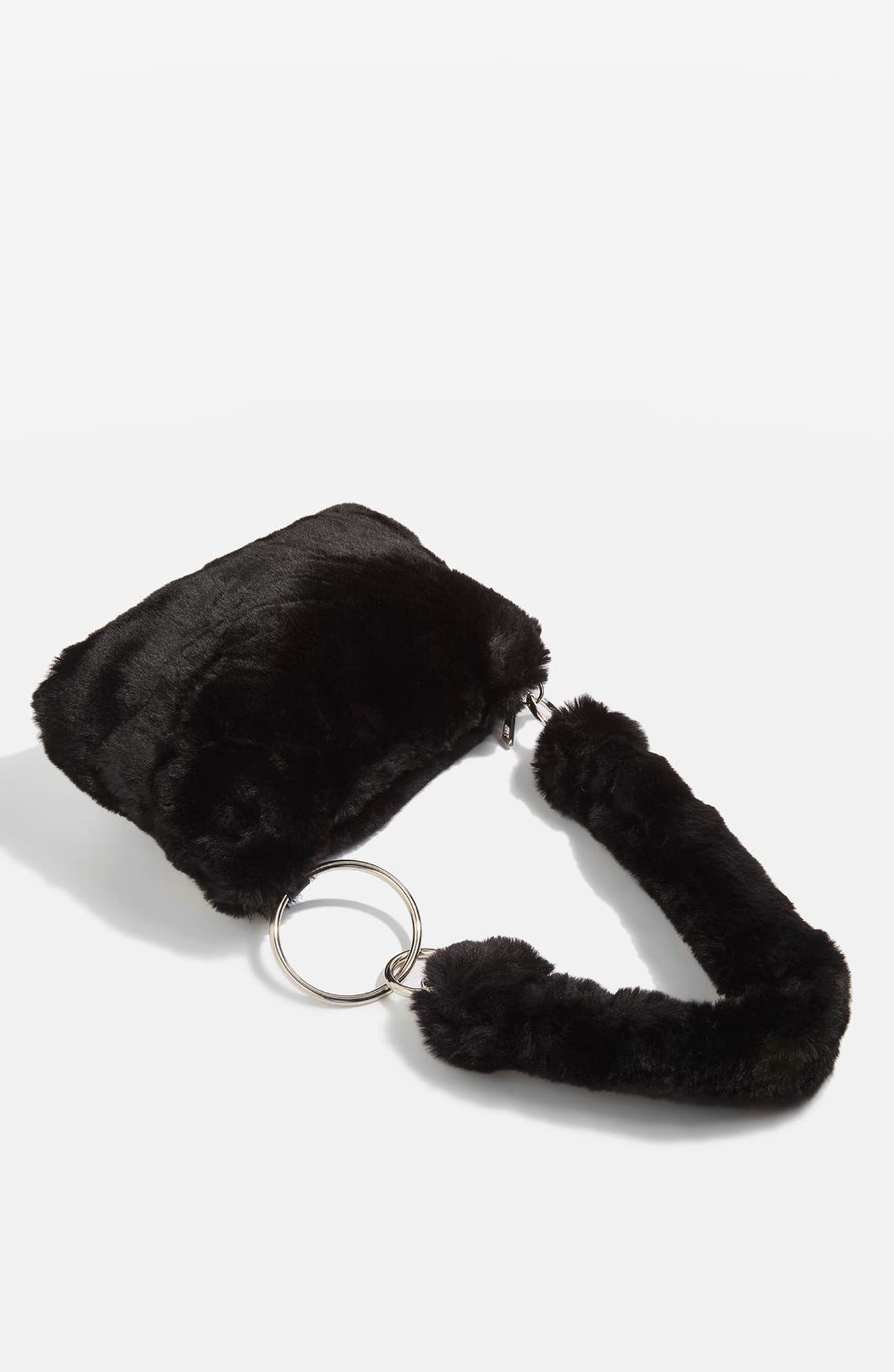 Topshop Teddy Faux Fur Shoulder Bag, Alternate, color, 