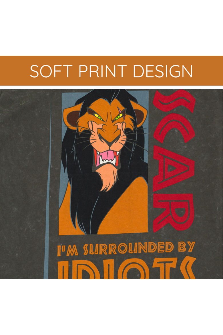 Lion King Scar Short Sleeve T-Shirt, Alternate, color, Scar Charcoal