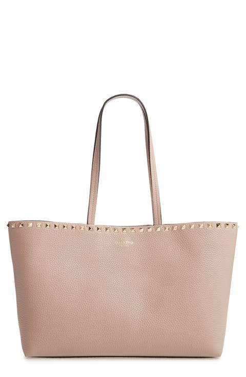 Small Rockstud Leather Tote