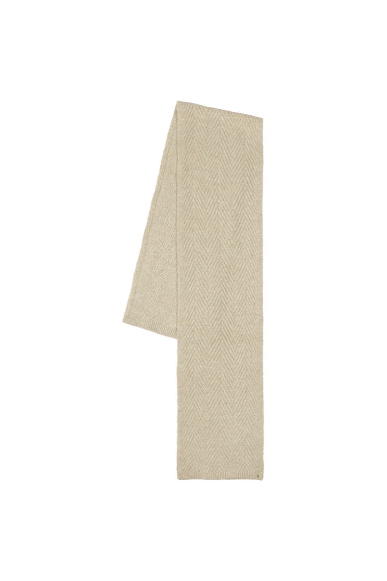 shine herringbone knit scarf, Alternate, color, light camel