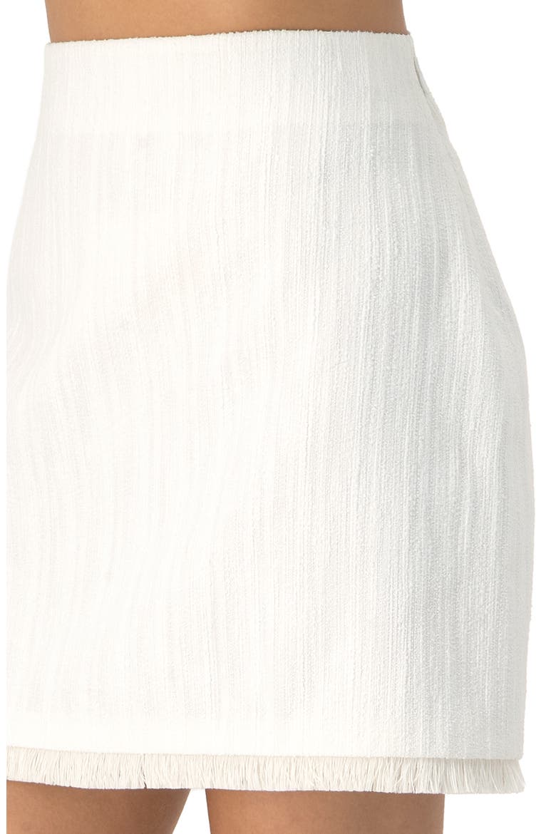 Short Woven Skirt with Fringe, Alternate, color, Ivory