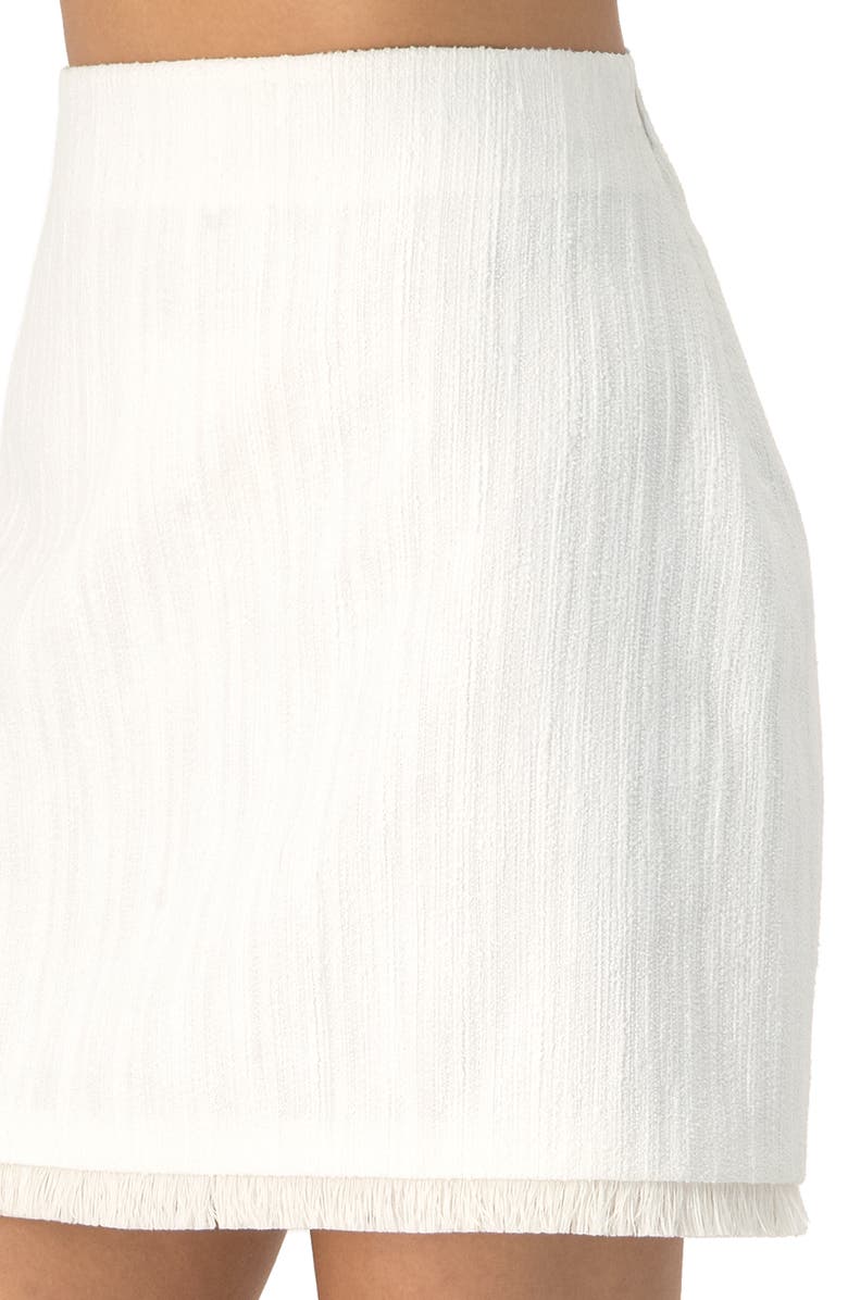 IVONNE Short Woven Skirt with Fringe, Alternate, color, Ivory