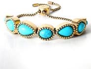 Jessica Simpson Turquoise Stone Slider Bracelet
