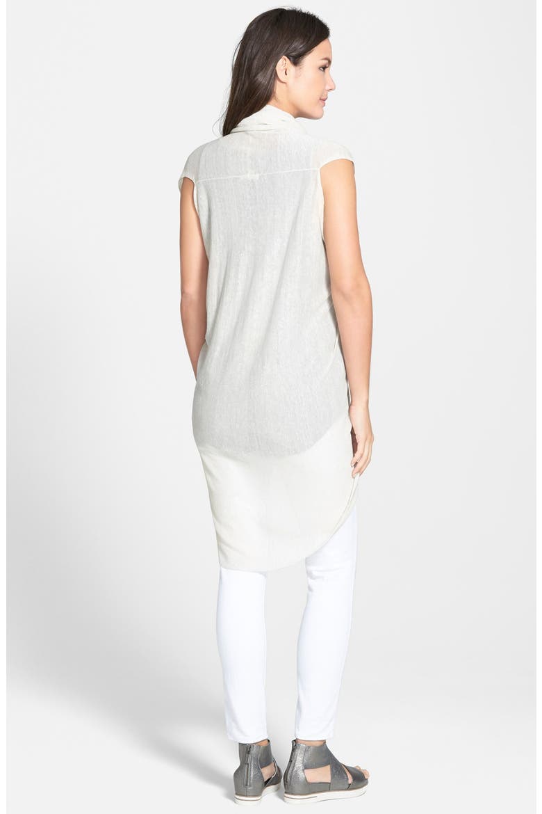 The Fisher Project Oval Linen Blend Cardigan, Alternate, color, BONE