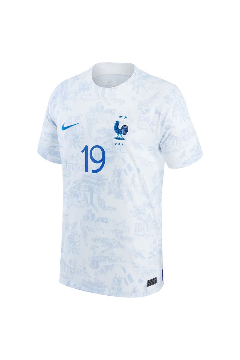 Men's Nike Karim Benzema White France National Team 2022/23 Away Breathe Stadium Replica Player Jersey, Alternate, color, White