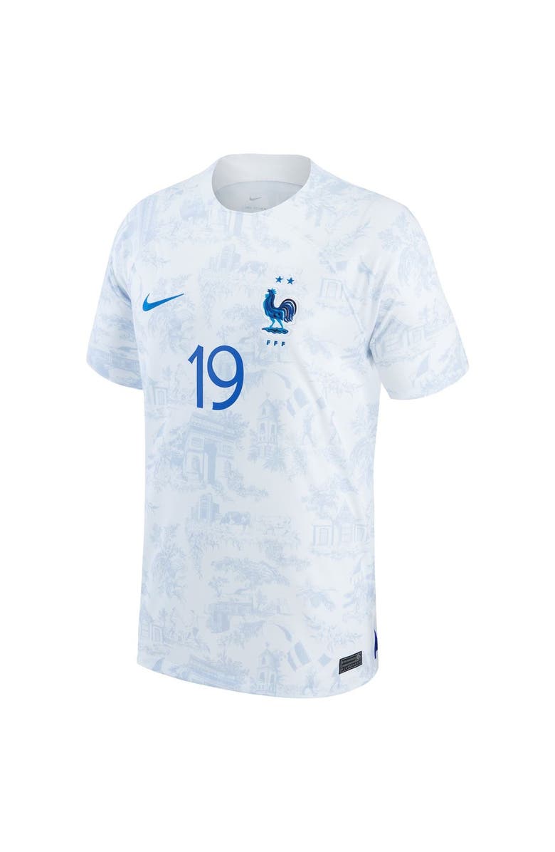 Nike Men's Nike Karim Benzema White France National Team 2022/23 Away Breathe Stadium Replica Player Jersey, Alternate, color, 