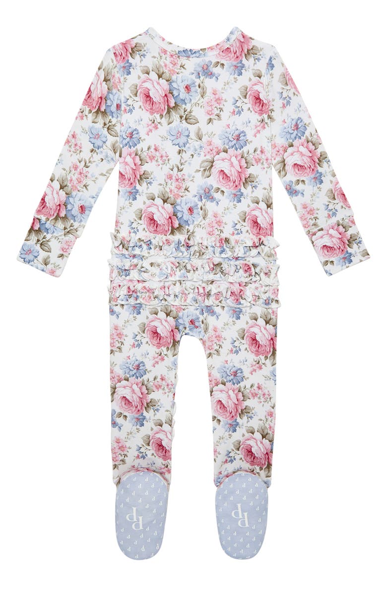 Posh Peanut Etta Ruffle Zip Footie, Alternate, color,