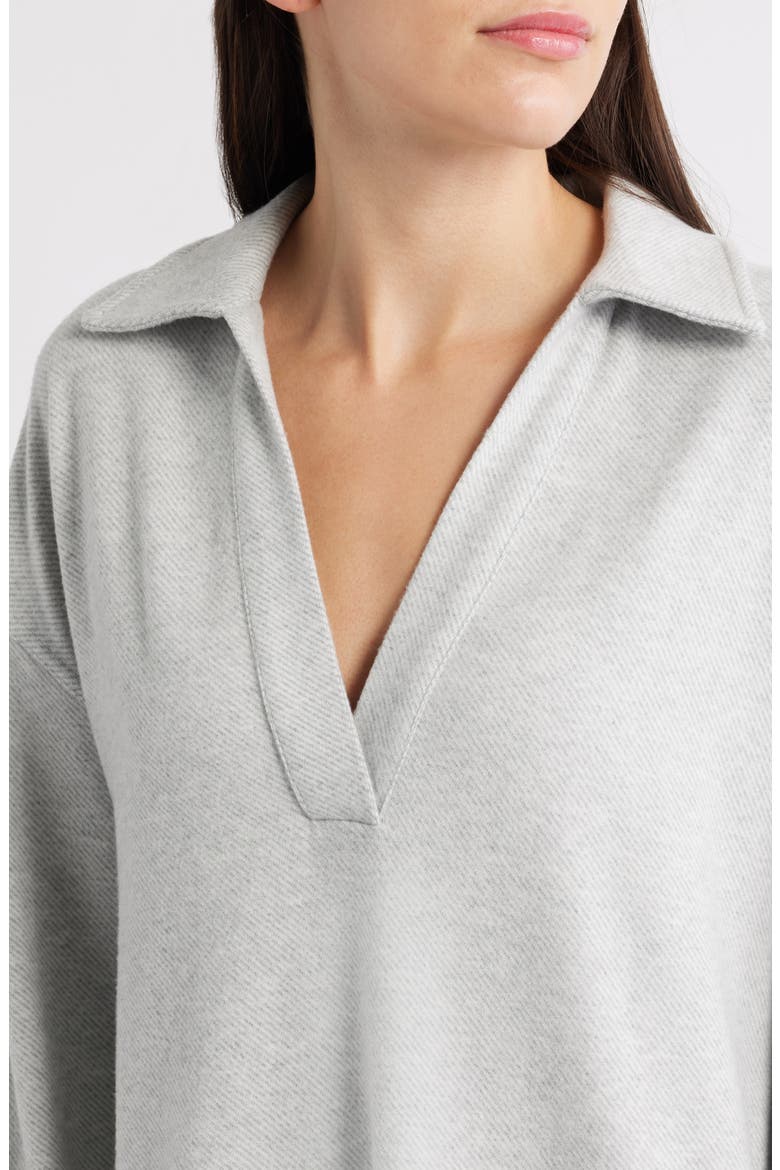 Legend Hudson Long Sleeve Polo Sweater Dress, Alternate, color, LIGHT HEATHER GREY