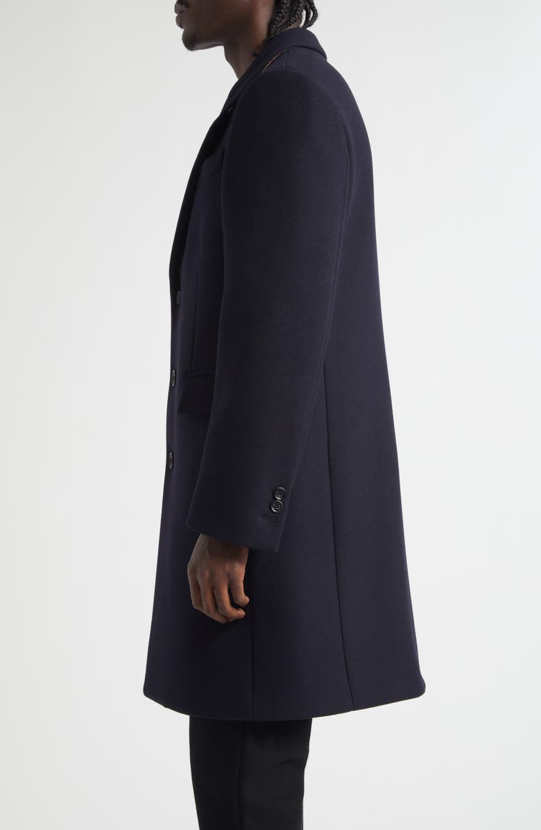 Burberry Beverley Wool Topcoat, Alternate, color, Navy