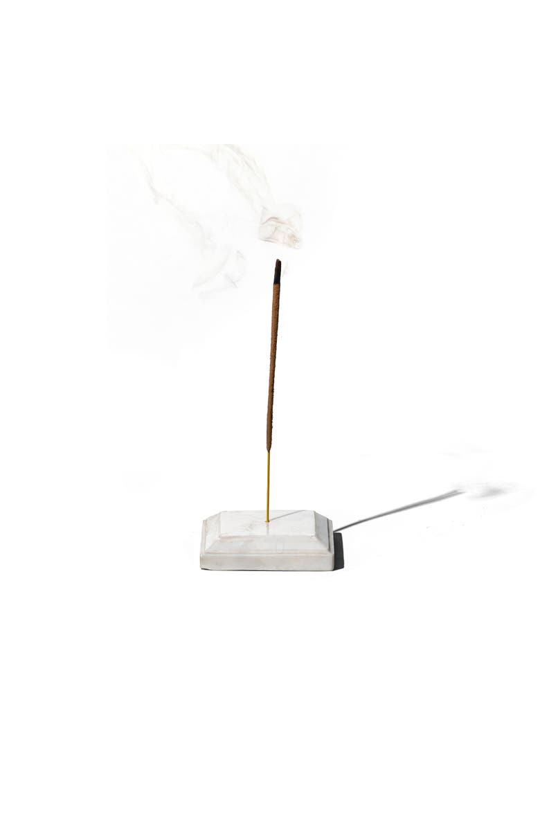 PUEBCO Marble Incense Holder, Alternate, color, White Square