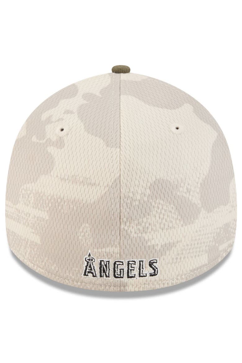 Men's New Era Light Beige/Olive Los Angeles Angels 2025 Armed Forces Day 39THIRTY Flex Hat, Alternate, color, Light Beige