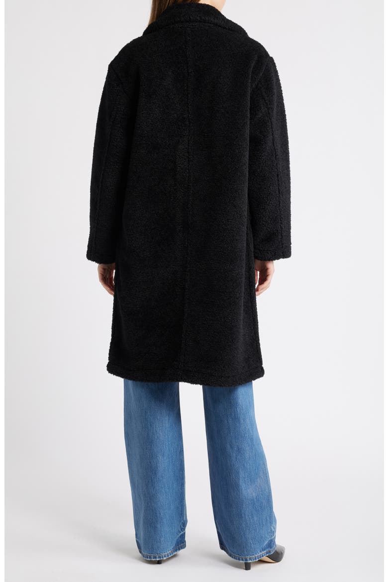 Faux Fur Coat, Alternate, color, BLACK