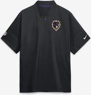 Nike Men's Nike Black Baltimore Ravens Sideline Short Sleeve Quarter-Zip Coaches Jacket
