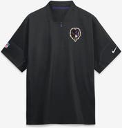 Nike Men's Nike Black Baltimore Ravens Sideline Short Sleeve Quarter-Zip Coaches Jacket