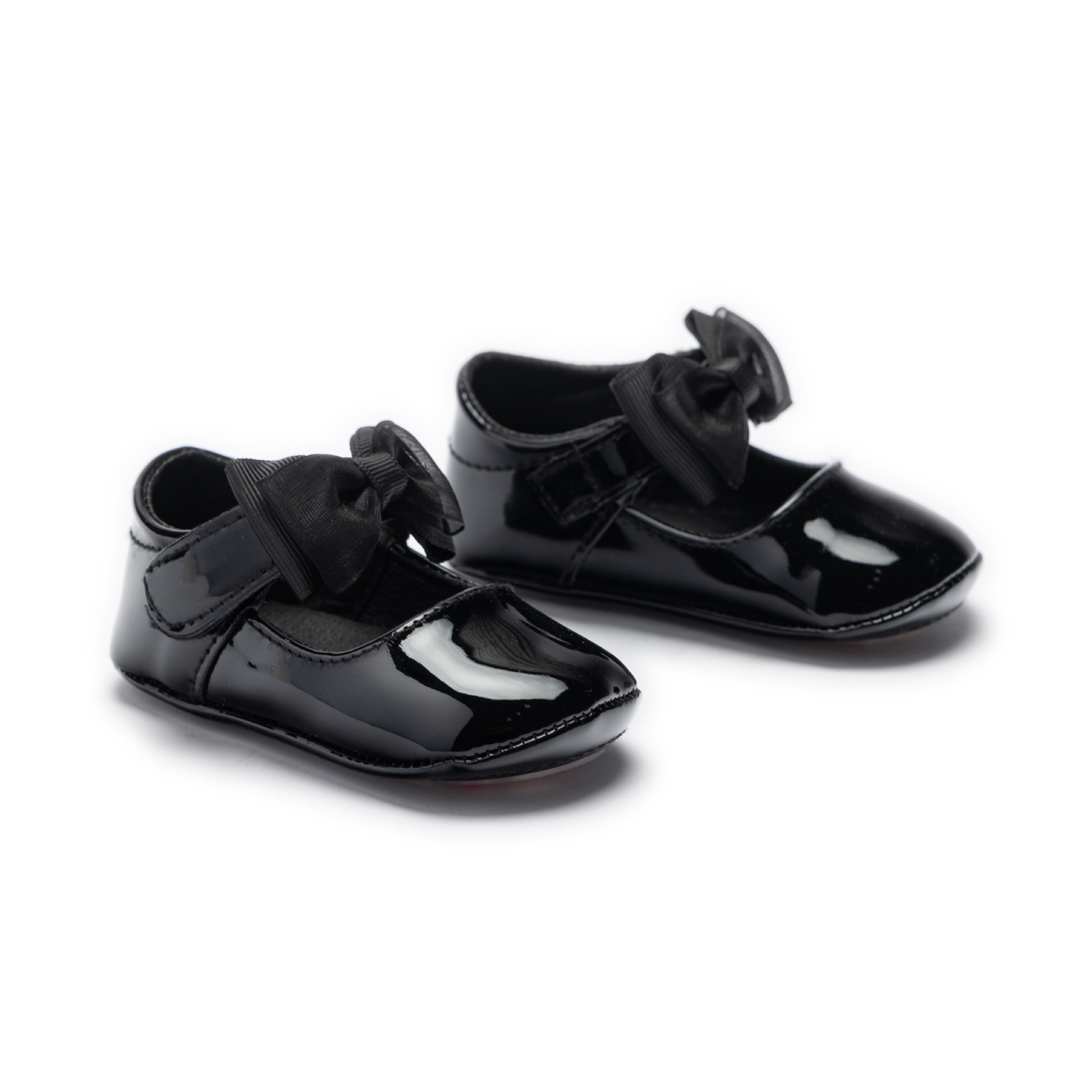Tulleen Seraphina Bow Baby Shoes, Alternate, color, Black