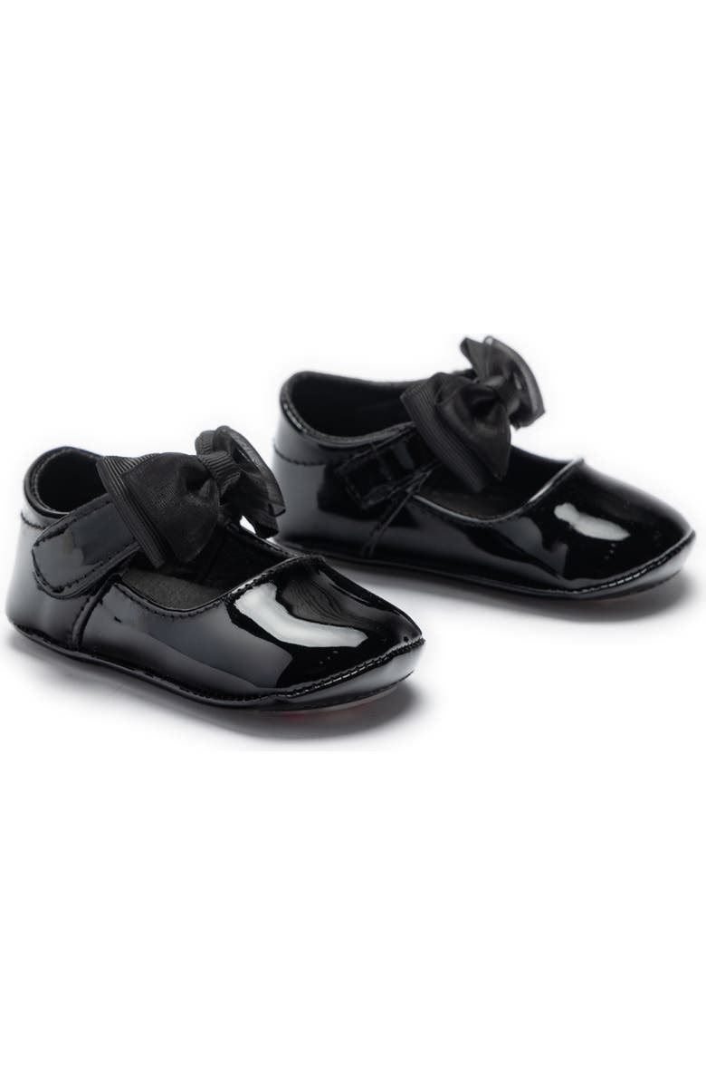 Tulleen Seraphina Bow Baby Shoes, Alternate, color, Black