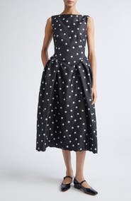Stine Goya Polka Dot Sleeveless Midi Cocktail Dress