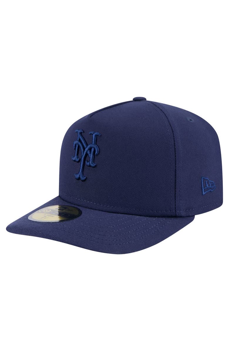 New Era Men's New Era Navy New York Mets Color Pack A-Frame 59FIFTY Fitted Hat, Main, color, 