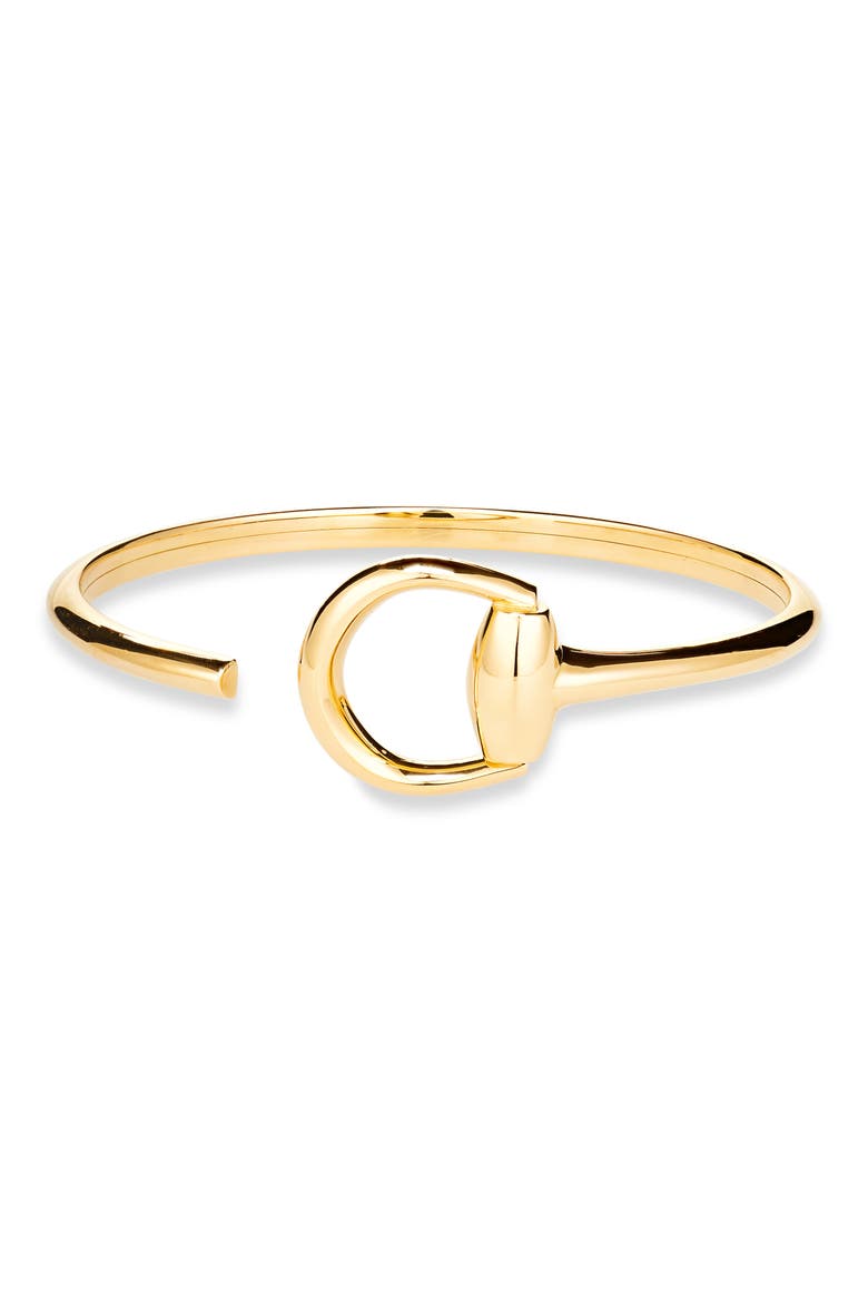 Horsebit Cuff Bracelet, Main, color, YELLOW GOLD