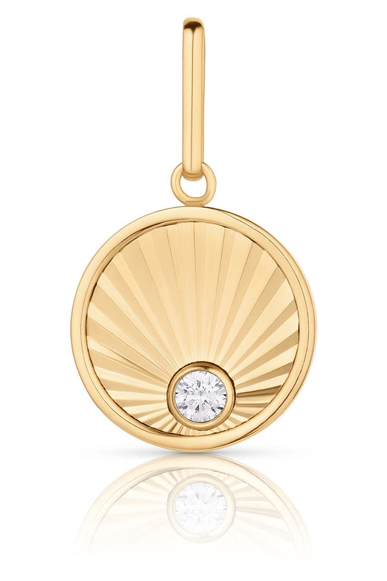 Birth of Venus Cubic Zirconia Charm, Main, color, 14K GOLD PLATED