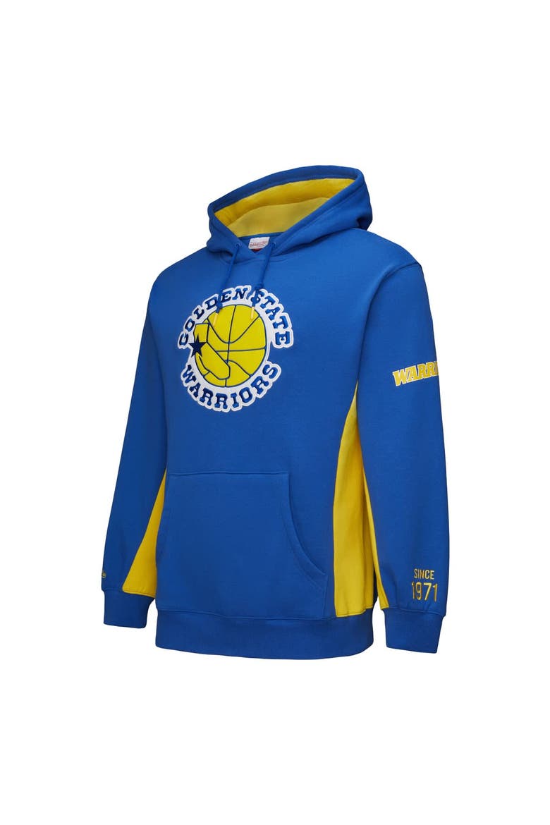 Men's Mitchell & Ness Royal Golden State Warriors Hardwood Classics Team Origins Fleece Pullover Hoodie, Alternate, color, Royal