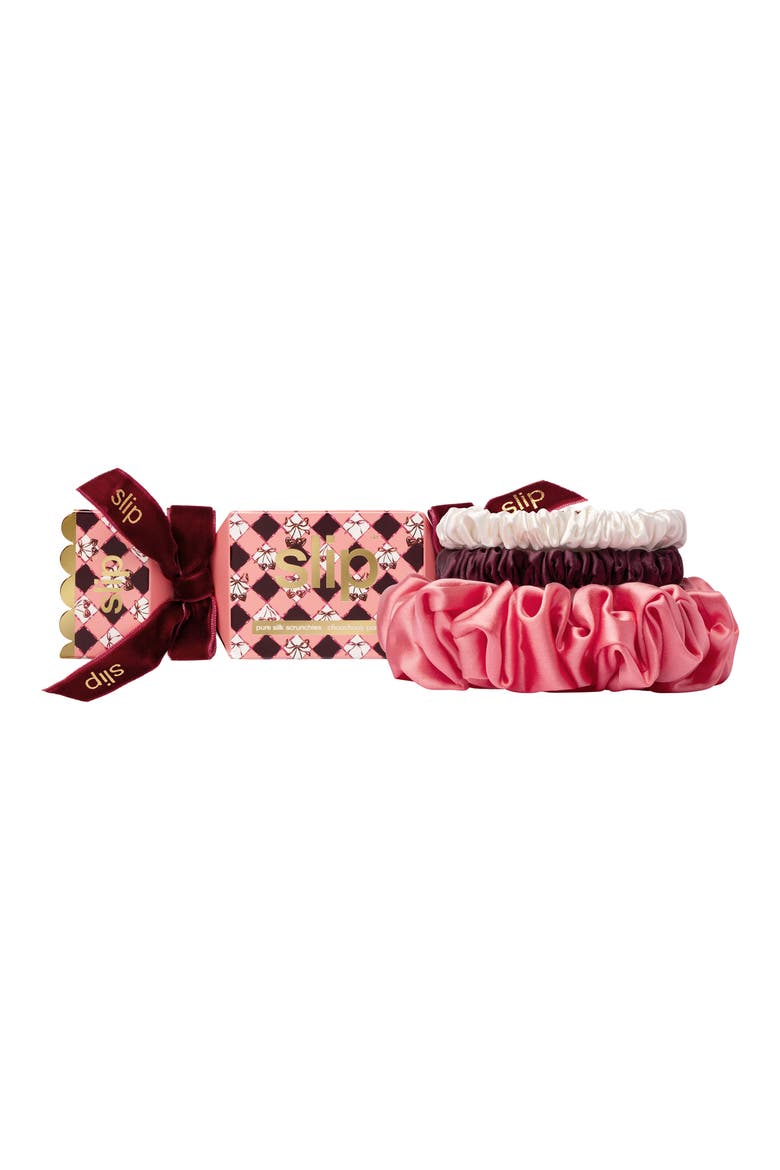 Sweetheart Pure Silk Scrunchie Set, Main, color, SWEETHEART