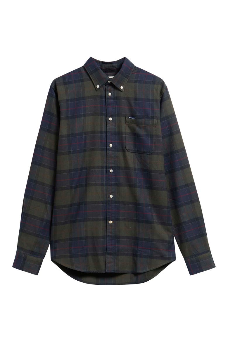 Kyeloch Tailored Fit Plaid Cotton Button-Down Shirt, Alternate, color, SHADOW CLASSIC TARTAN