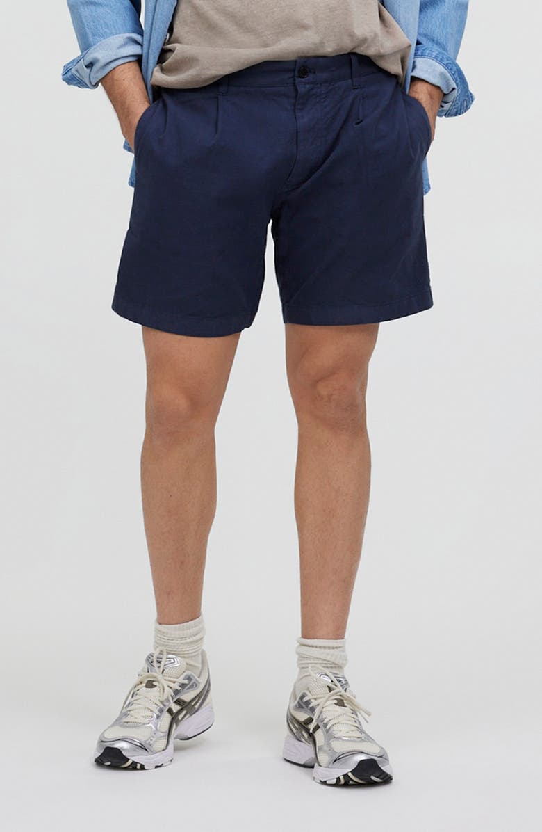 Madewell Cotton & Hemp Pleated Shorts, Main, color, 