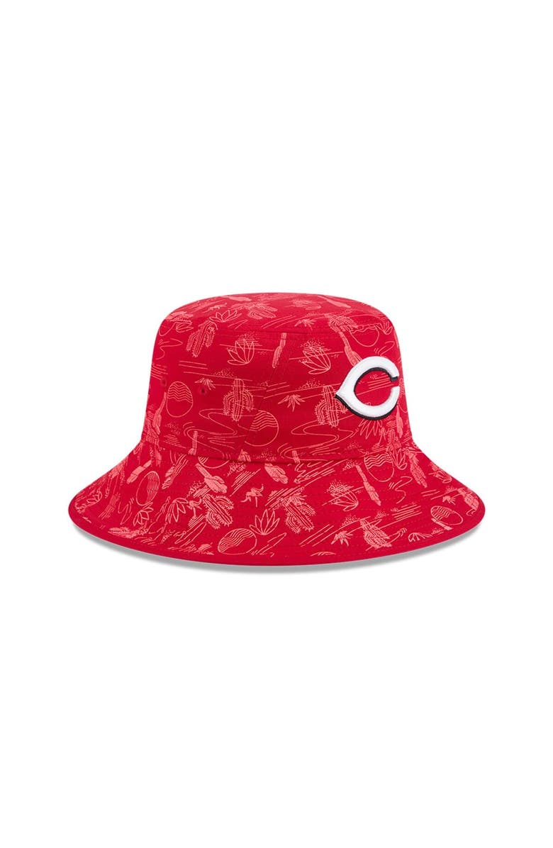 New Era Youth New Era  Red Cincinnati Reds 2025 Spring Training All Over Print Bucket Hat, Alternate, color, 