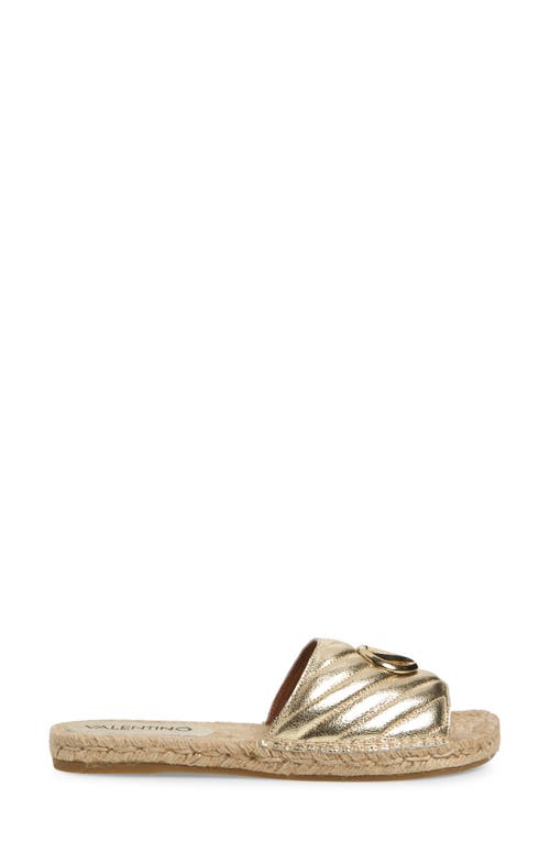 Valentino By Mario Valentino Clavel Espadrille Slide Sandal In Gold