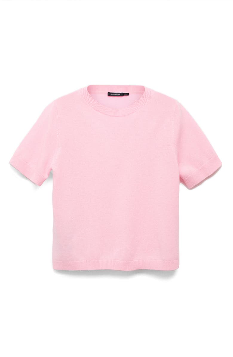 MANGO Selection Short Sleeve Wool & Cashmere Sweater, Alternate, color, Pink