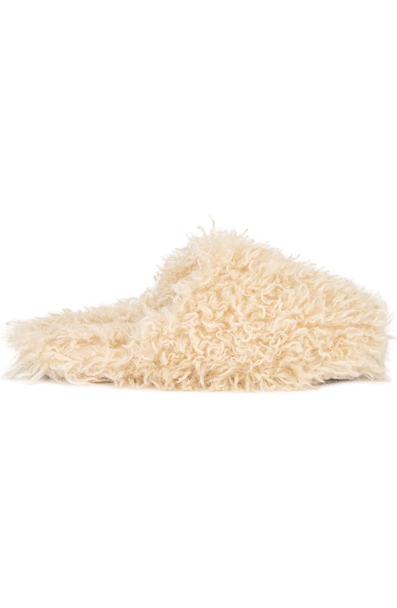 OLIVIA MILLER Shaggy Faux Fur Slipper, Alternate, color,