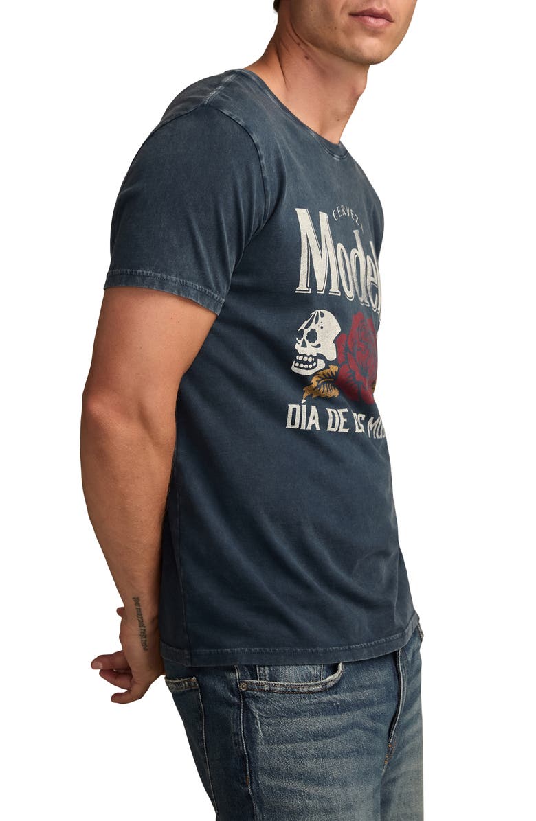 Lucky Brand Modelo Rose Graphic T-Shirt, Alternate, color, Insignia Blue