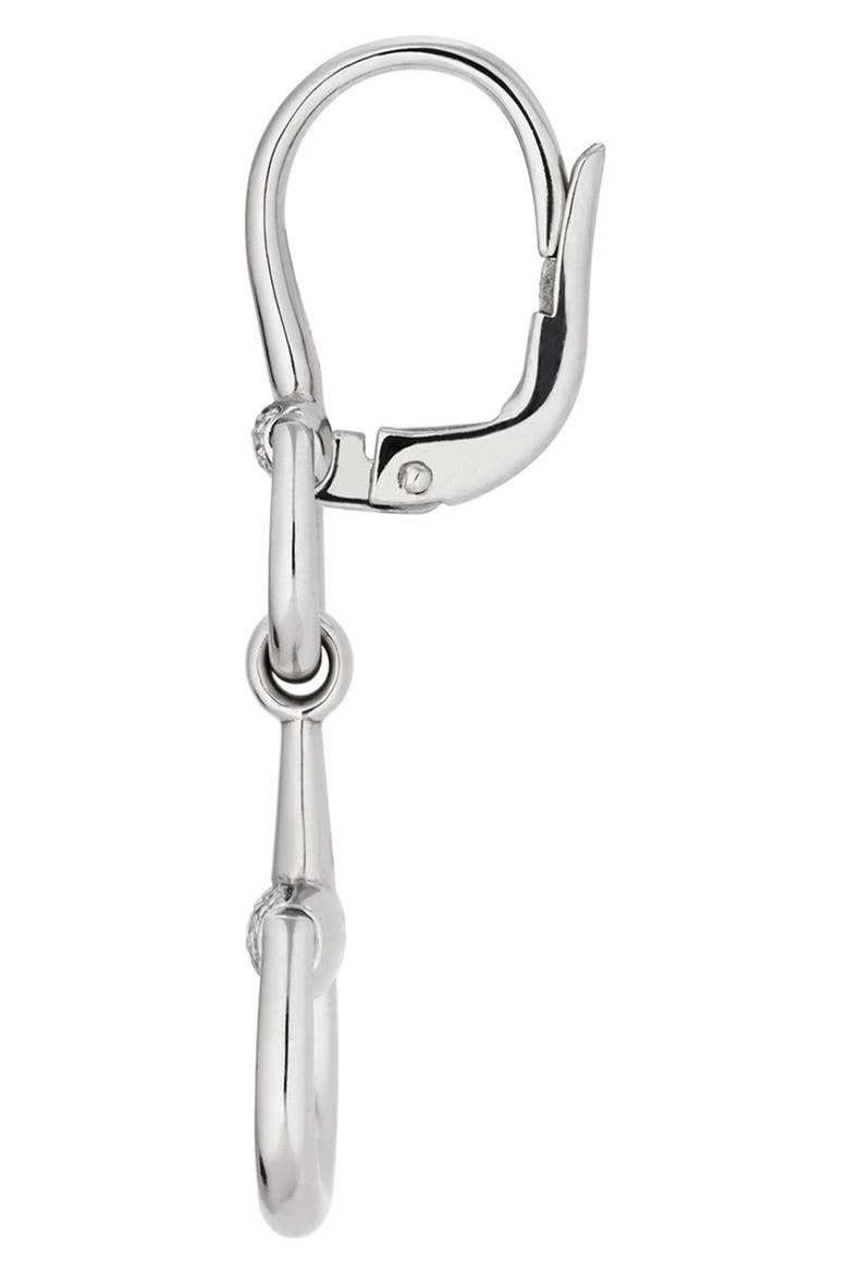 Diamond Pavé 18K Gold Horsebit Drop Earrings, Alternate, color, WHITE GOLD