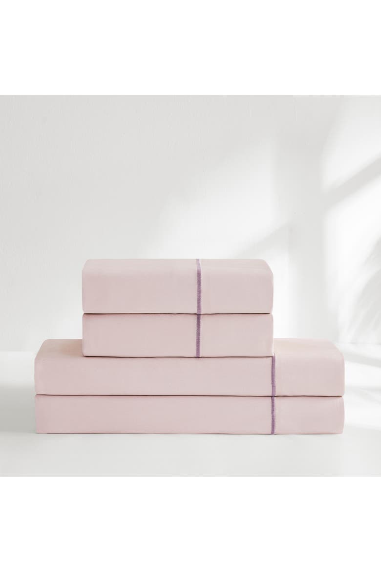 Linear Cotton Sheet Set, Alternate, color, Hushed Violet