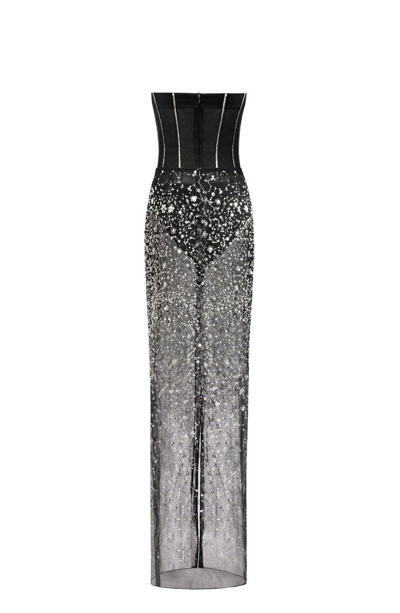 Milla Crystal-Covered Fabulous Black Maxi Dress, Alternate, color, 