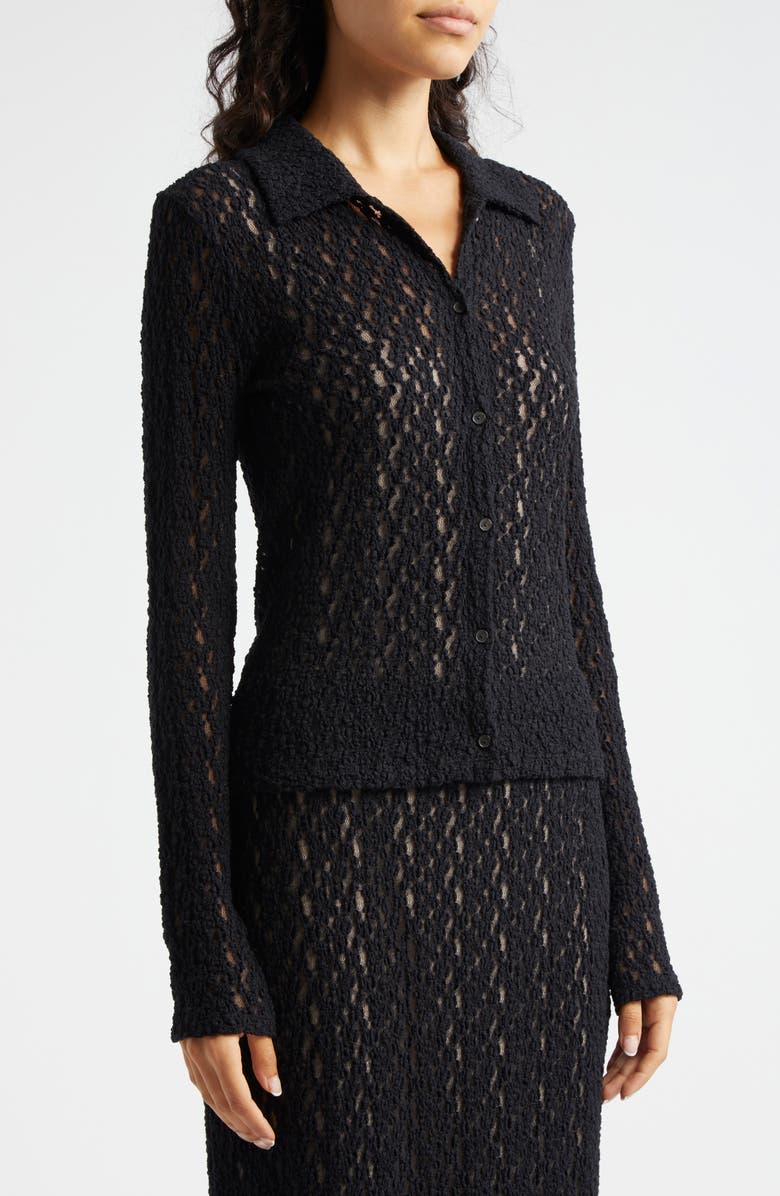 Vince Floral Lace Button-Up Shirt, Alternate, color,