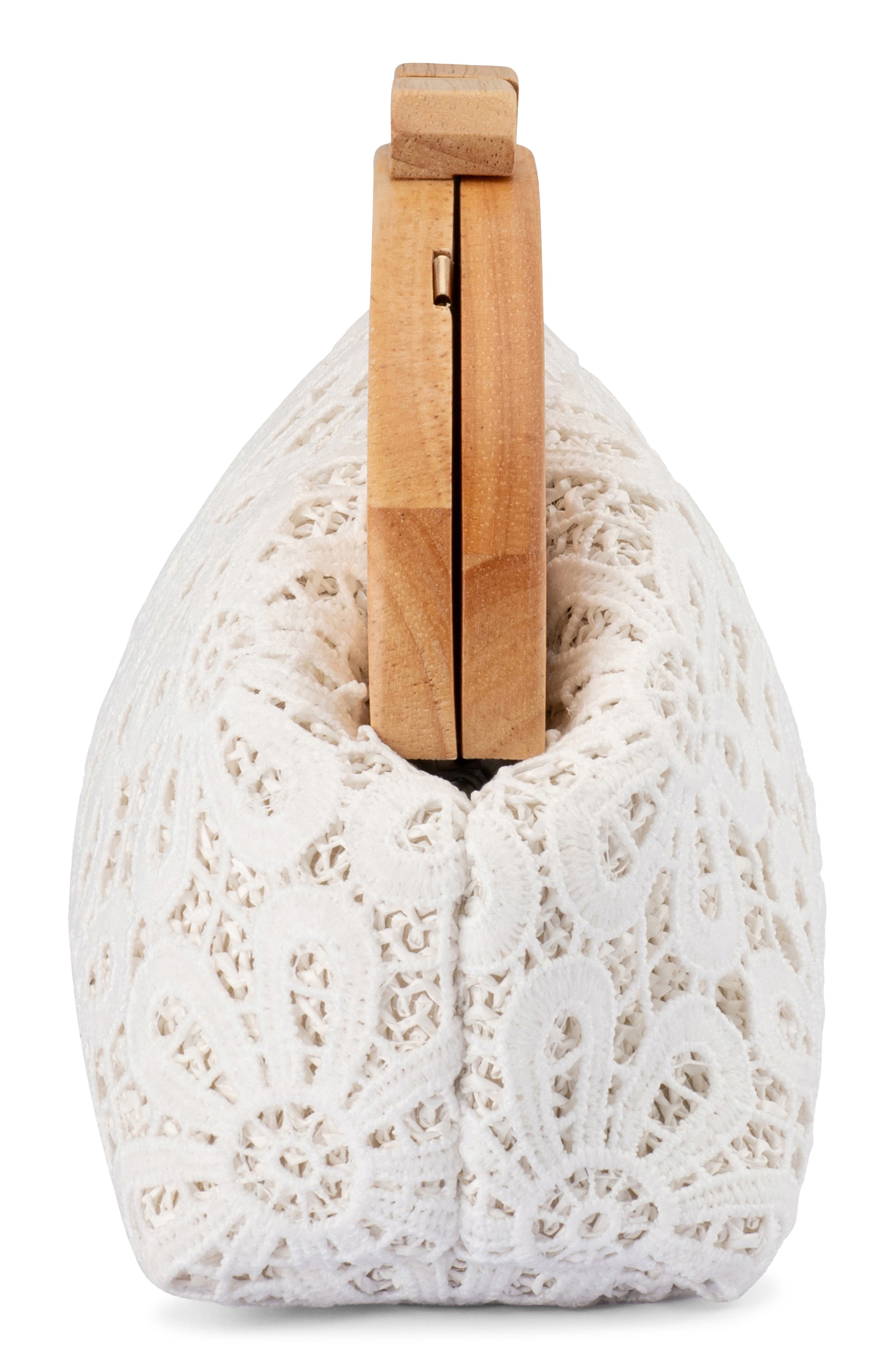 Bonnie Lace Clutch, Alternate, color, WHITE