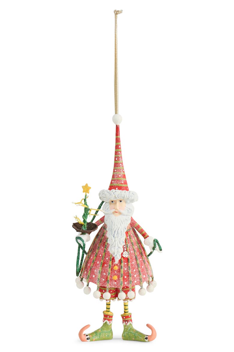 Patience Brewster Dash Away Santa Ornament, Main, color, RED