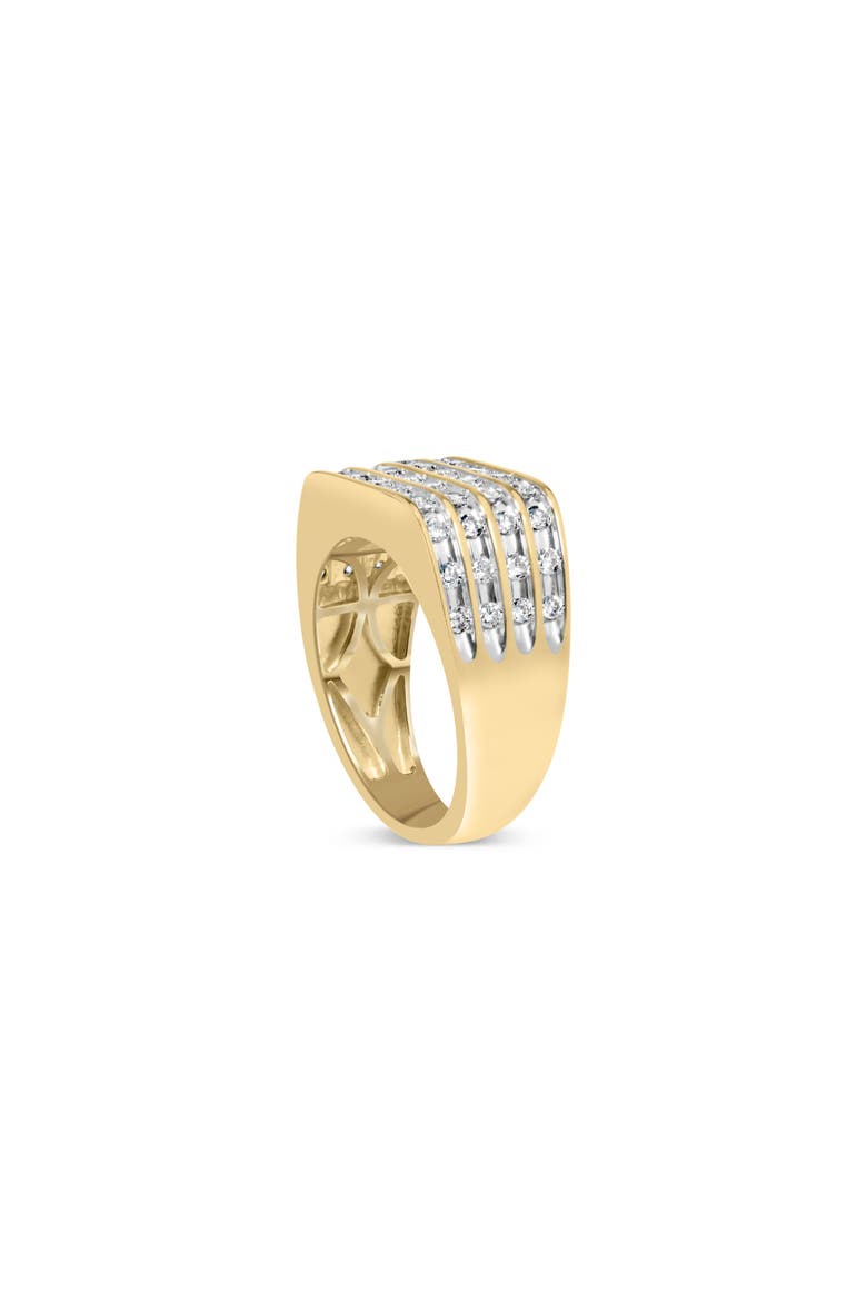 Men's 10K Yellow Gold 1.00 Cttw Diamond Multi Row Ring Band, Alternate, color, Yellow Gold