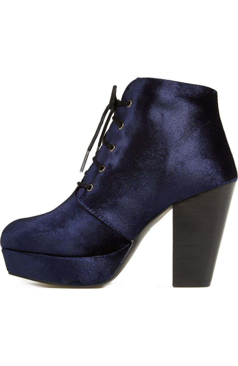 Steve Madden 'Raspy-V' Velvet Bootie, Alternate, color,