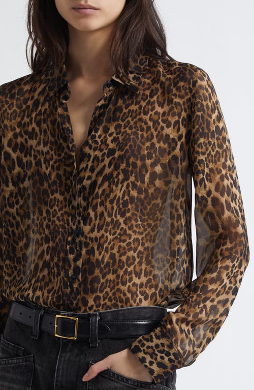 Nili Lotan Gaia Polka-dot Silk Slim Button-down Shirt In Brown